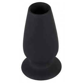 Черная анальная пробка с тоннелем Lust Tunnel Plug S - 7,5 см.