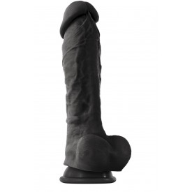 Чёрный фаллоимитатор на присоске ColourSoft 8" Soft Dildo - 23,5 см.