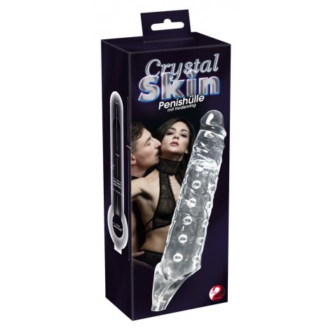 Прозрачная закрытая насадка Crystal Skin Penis Sleeve - 27,8 см.