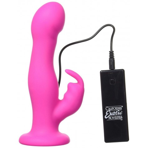 Вибромассажёр-насадка 10-Function Silicone Love Rider Jack Rabbit - 19 см.