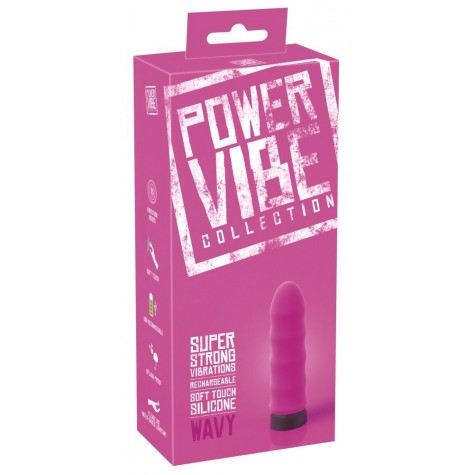 Розовый мини-вибратор Power Vibe Wavy - 9,7 см.